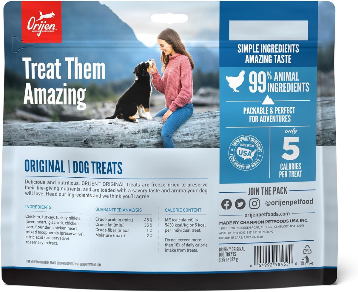 Orijen Original Freeze Dried Dog Treats (3.25oz) - American Bark Bliss