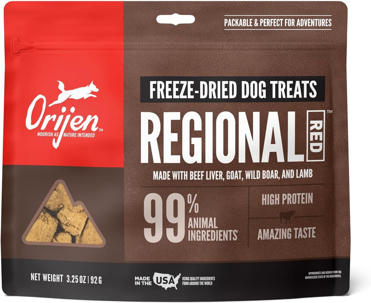 Orijen Regional Red Freeze Dried Dog Treats (3.25oz) - American Bark Bliss