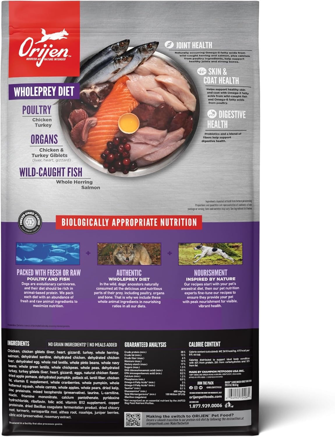 Orijen Large Breed Adult Dry Dog Food (23.5lb) - American Bark Bliss