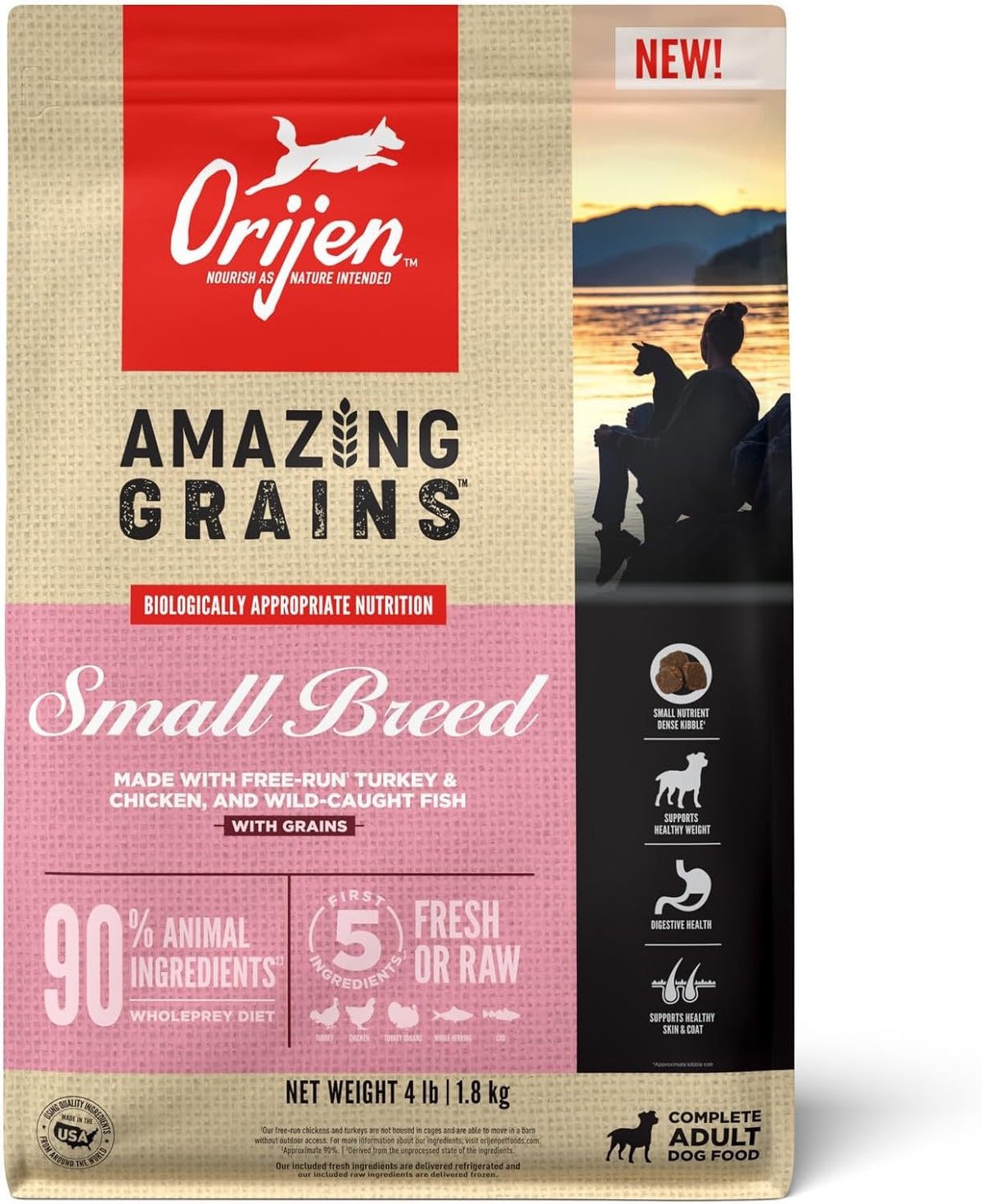Orijen Amazing Grains Small Breed Dry Dog Food - American Bark Bliss