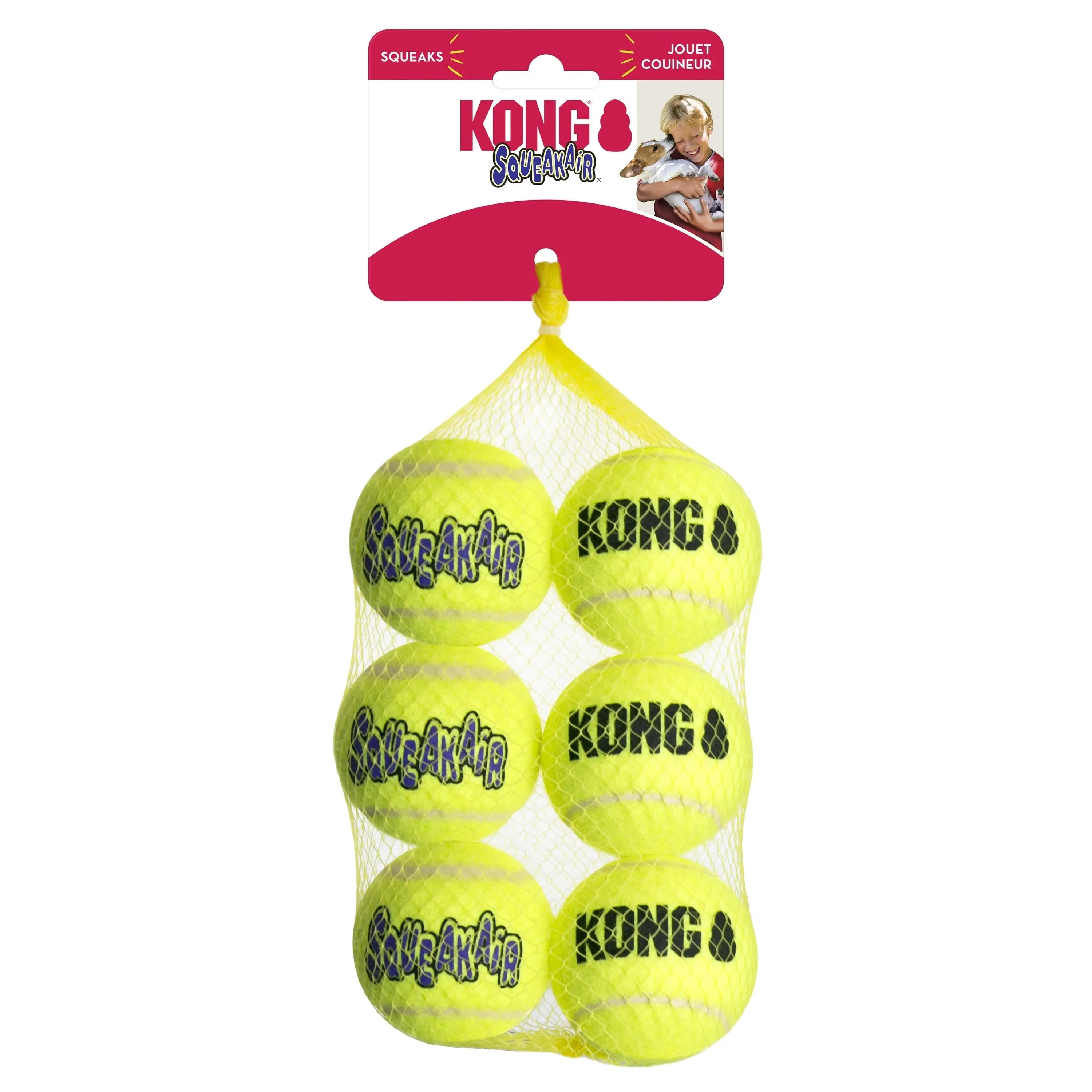 Squeakair Dog Toy Balls Medium 6-Pack - KONG Fetch Fun - American Bark Bliss
