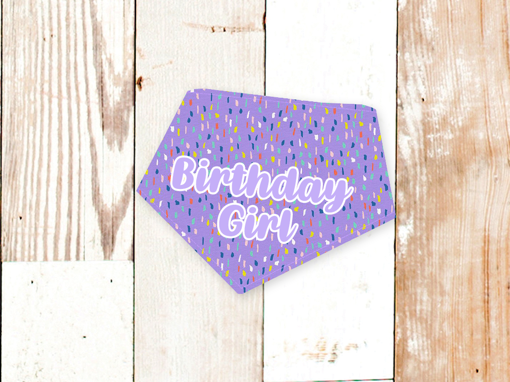 "Birthday Girl" Lavender Dog Bandana - American Bark Bliss