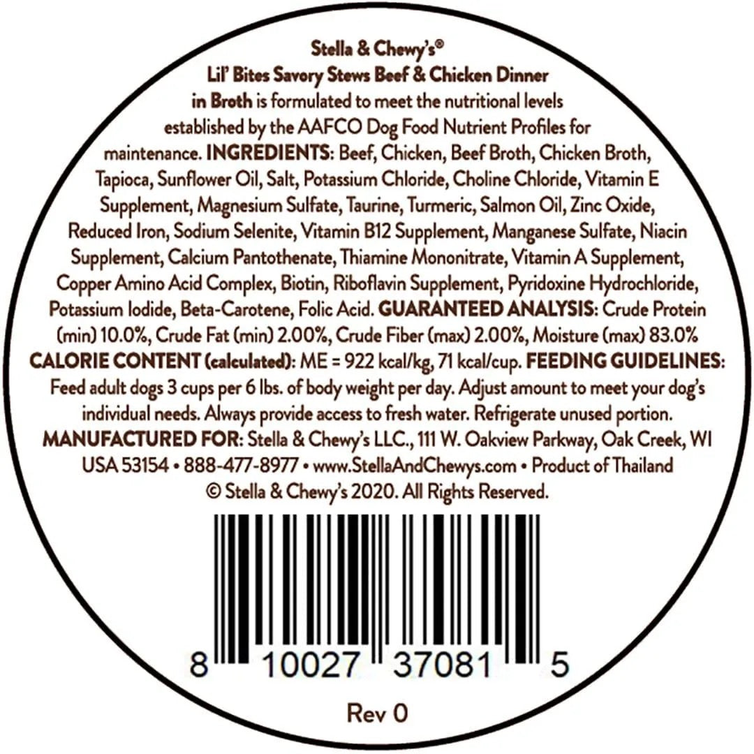 Stella & Chewy’s Lil Bites Stew Beef & Chicken Dog Food (2.7oz) - American Bark Bliss