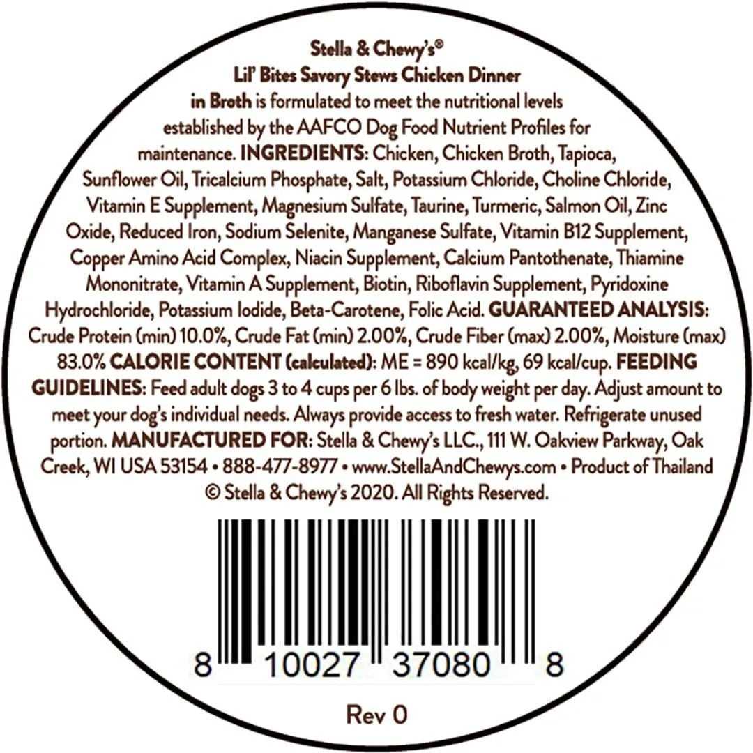 Stella & Chewy’s Lil Bites Stew Chicken Dog Food (2.7oz) - American Bark Bliss