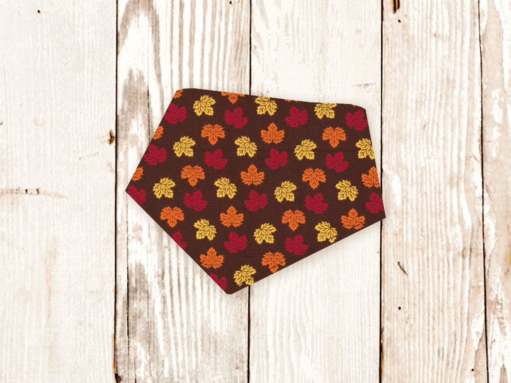 Adjustable Fit Dog Bandana | Stylish Fall Leaves Design - American Bark Bliss