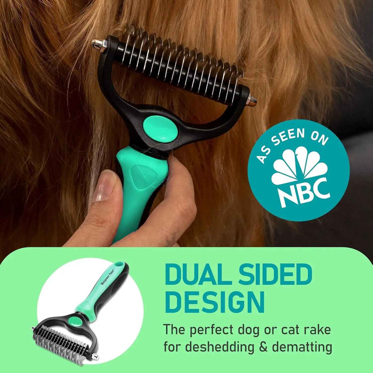 Maxpower Dual-Sided Pet Grooming Rake for Dogs & Cats