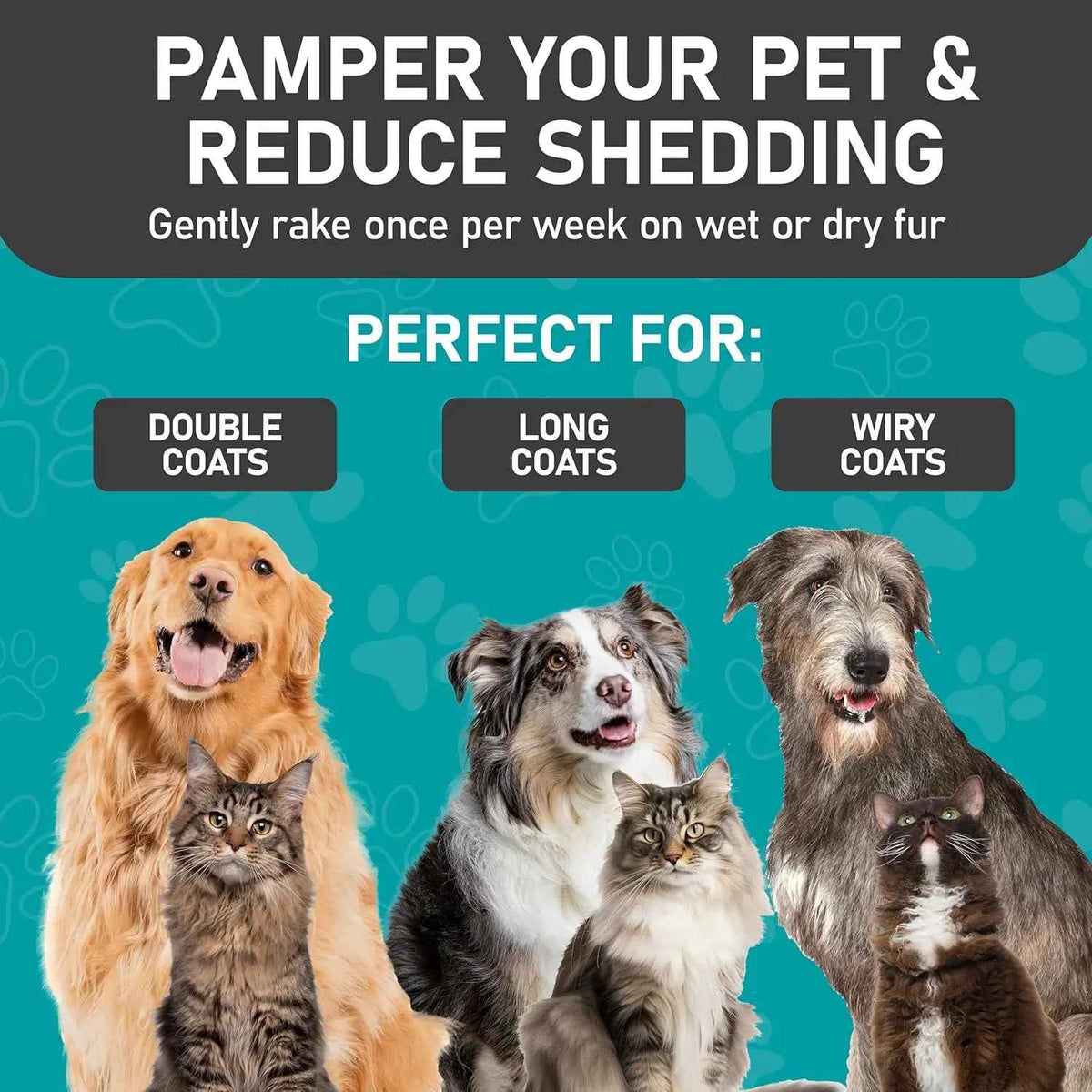Maxpower Dual-Sided Pet Grooming Rake for Dogs & Cats