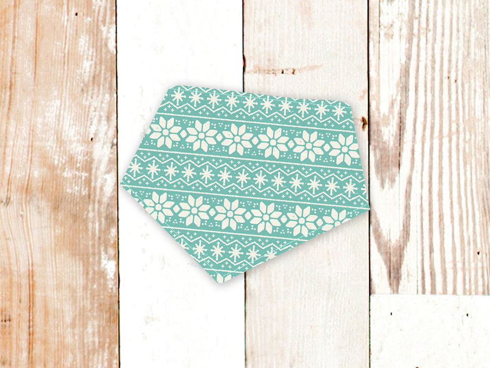 "Mint Fair Isle" Dog Bandana - American Bark Bliss
