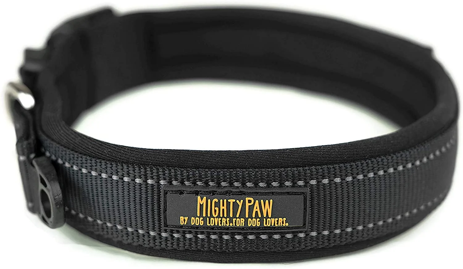 Neoprene Padded Dog Collar, Sports Collar with Reflective Stitching, Extra Comfort for Active Dogs - American Bark Bliss