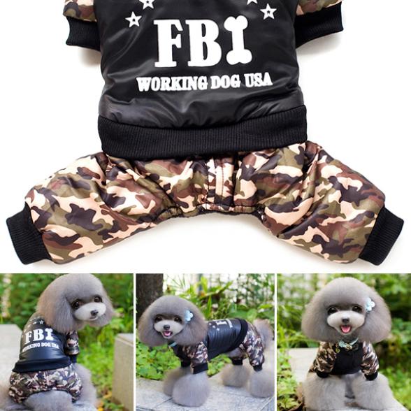 FBI Camouflage Dog Jumpsuit Pants - American Bark Bliss