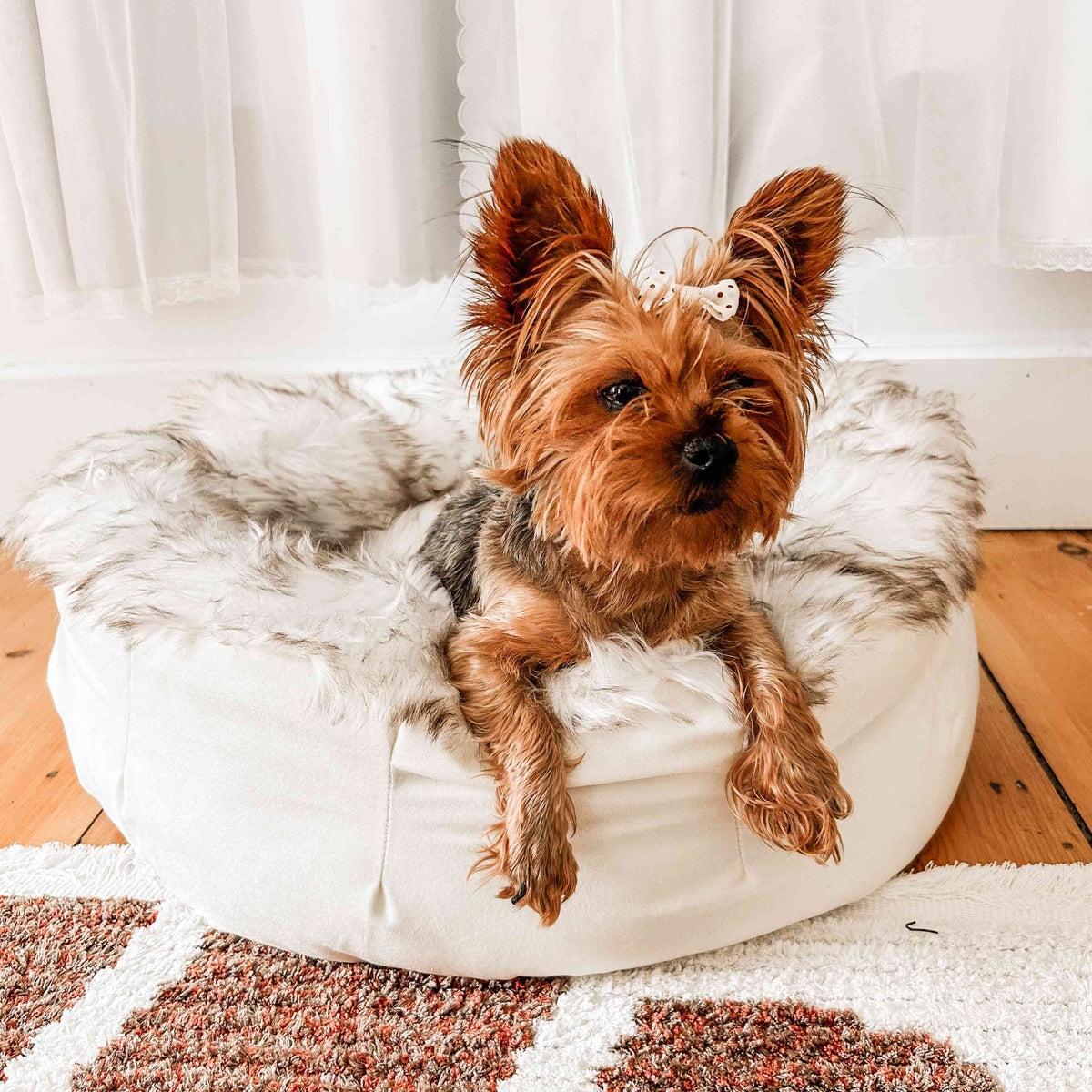 Faux Fur Donut Dog Bed for Cozy Canine Comfort - American Bark Bliss