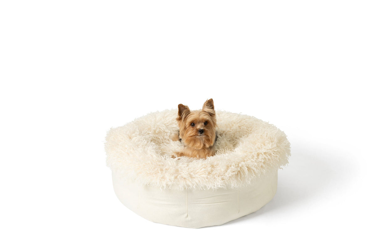 Luxe Faux Fur Donut Dog Bed for Small Dogs - American Bark Bliss