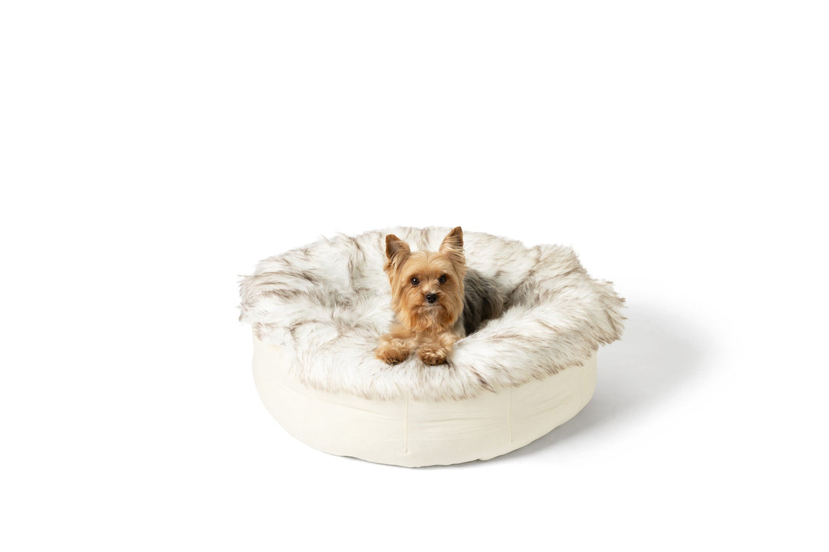 Faux Fur Donut Dog Bed for Cozy Canine Comfort - American Bark Bliss