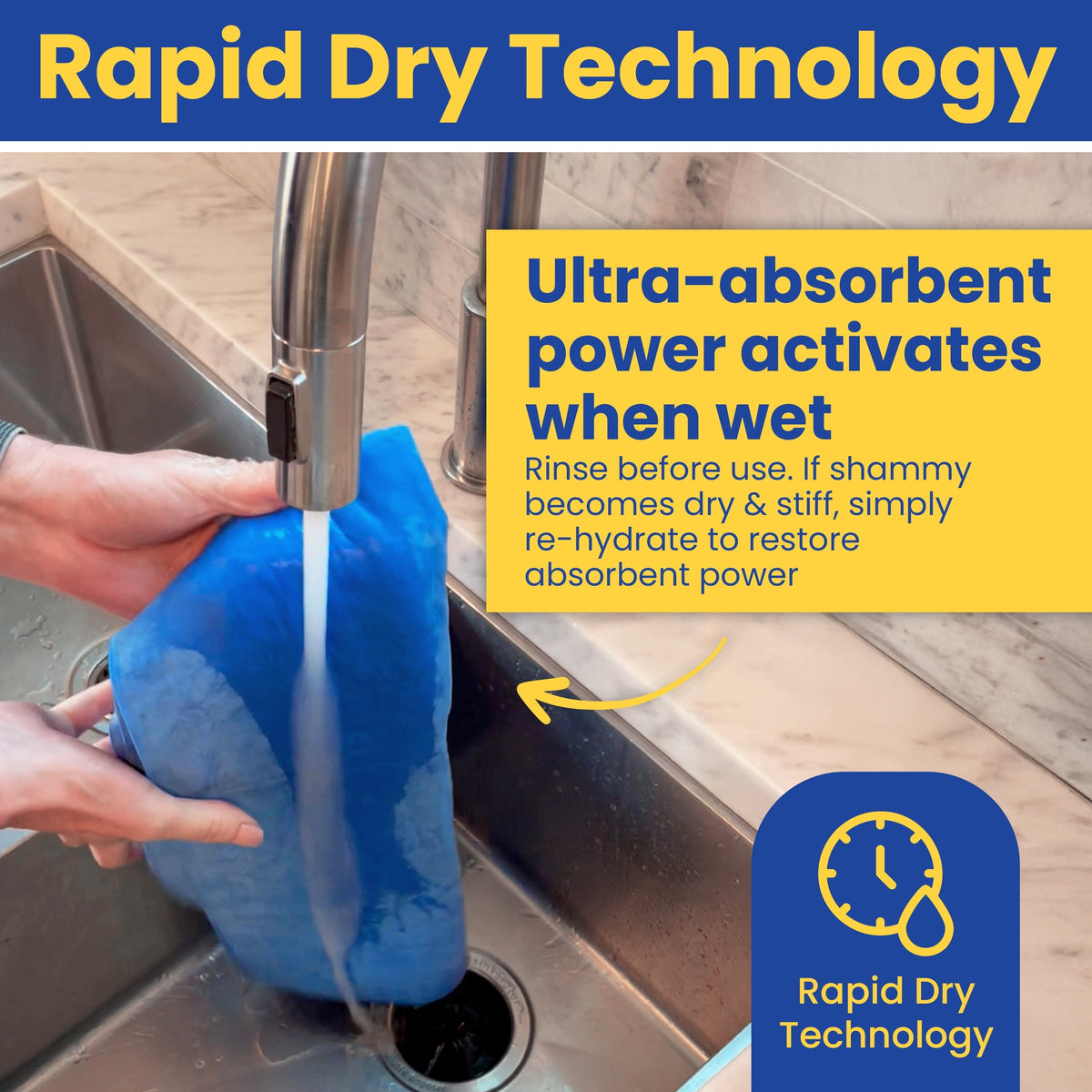 Quick Drying Dog Shammy Towel with Rapid Dry Tech - American Bark Bliss