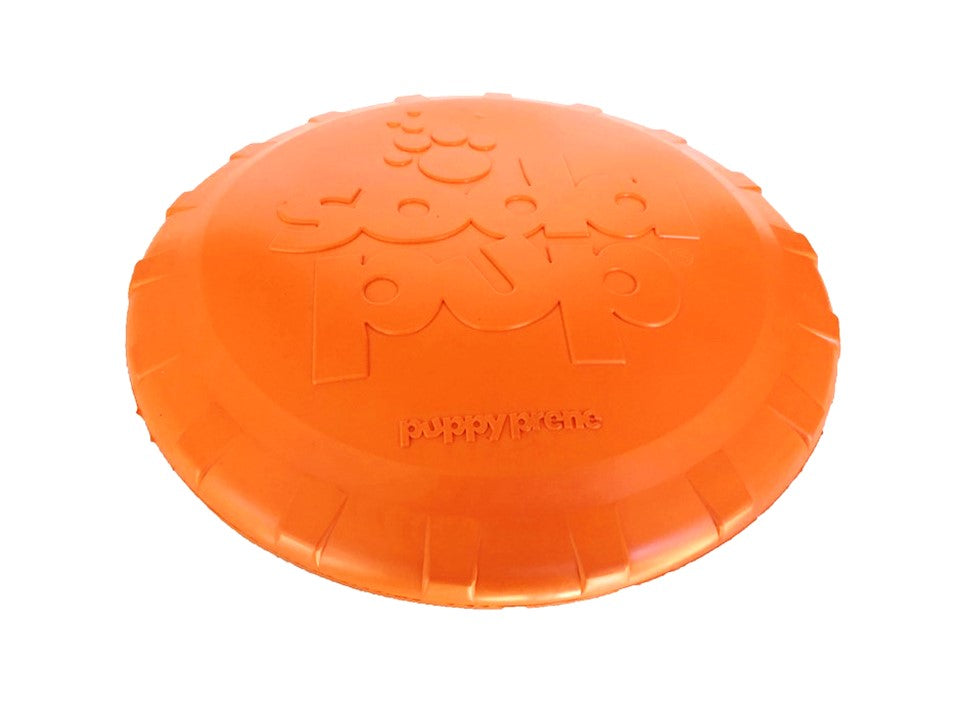 Bottle Top Flyer Durable Rubber Retrieving Frisbee - Orange - American Bark Bliss