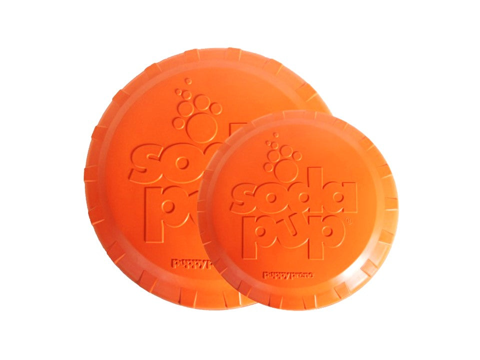 Bottle Top Flyer Durable Rubber Retrieving Frisbee - Orange - American Bark Bliss