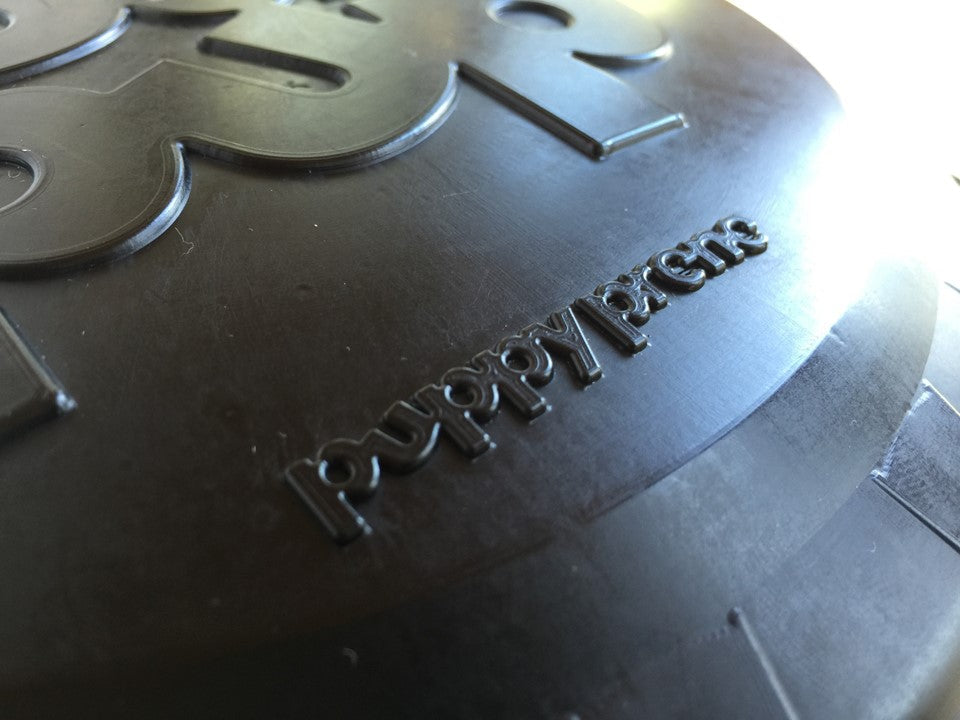 Magnum Bottle Top Flyer Ultra Durable Rubber Retrieving Frisbee - Large - Black - American Bark Bliss