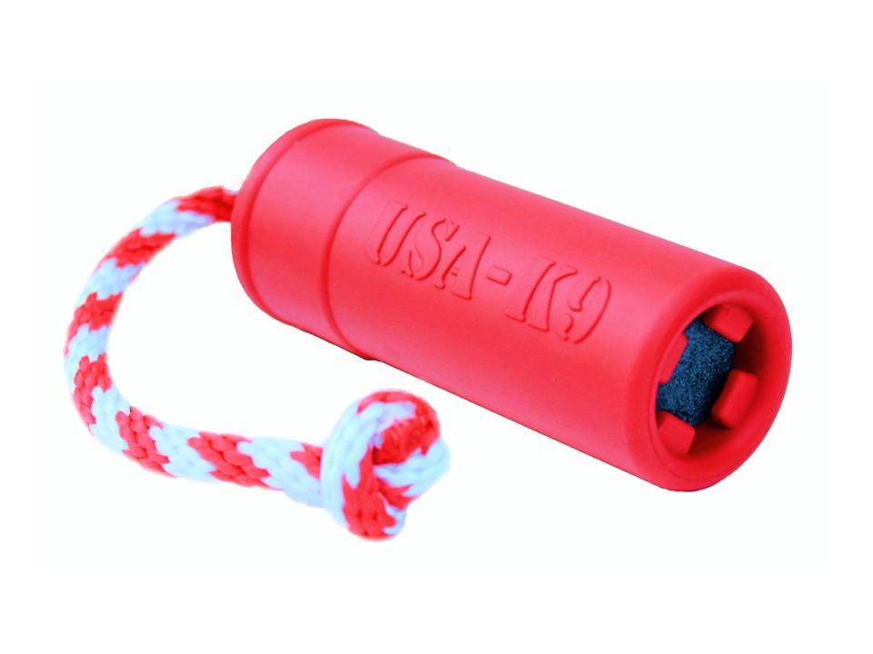 USA-K9 Firecracker Durable Rubber Floating Training Dummy - Large - Red - American Bark Bliss