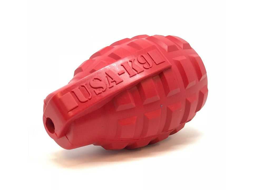 Grenade Shaped eDispenser Durable Dog Chew Toy & Treat Dispenser - Army Green - American Bark Bliss