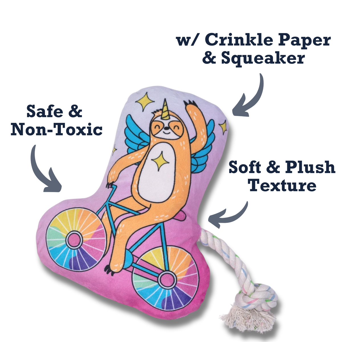 Slow Biker Plush Dog Toy – with Squeaker & Crinkle Paper for Fun Play - American Bark Bliss