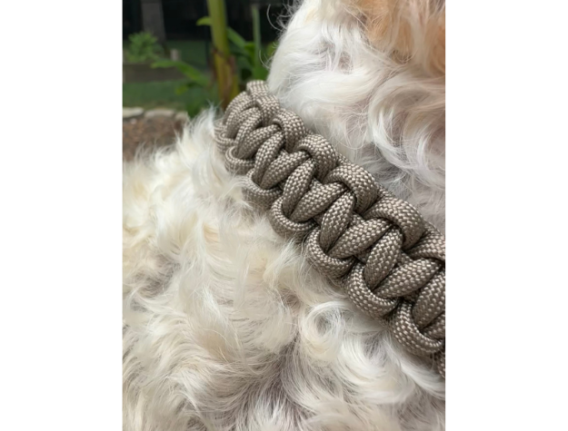 Cobra Braid in Tan - Handmade Dog Collar - American Bark Bliss