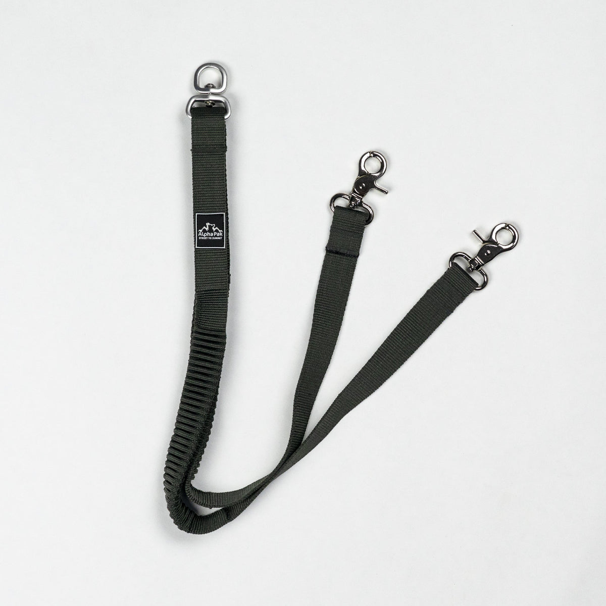 Teton Dark Gray Elastic Dog Leash Coupler for Two Dogs - American Bark Bliss