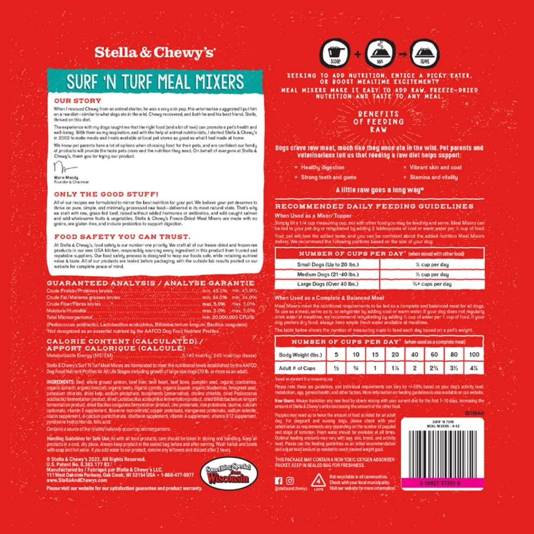 Freeze Dried Dog Food Mixers - Stella & Chewy's Surf & Turf - American Bark Bliss