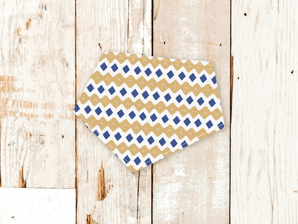 "Winter Blue and Gold" Dog Bandana - American Bark Bliss