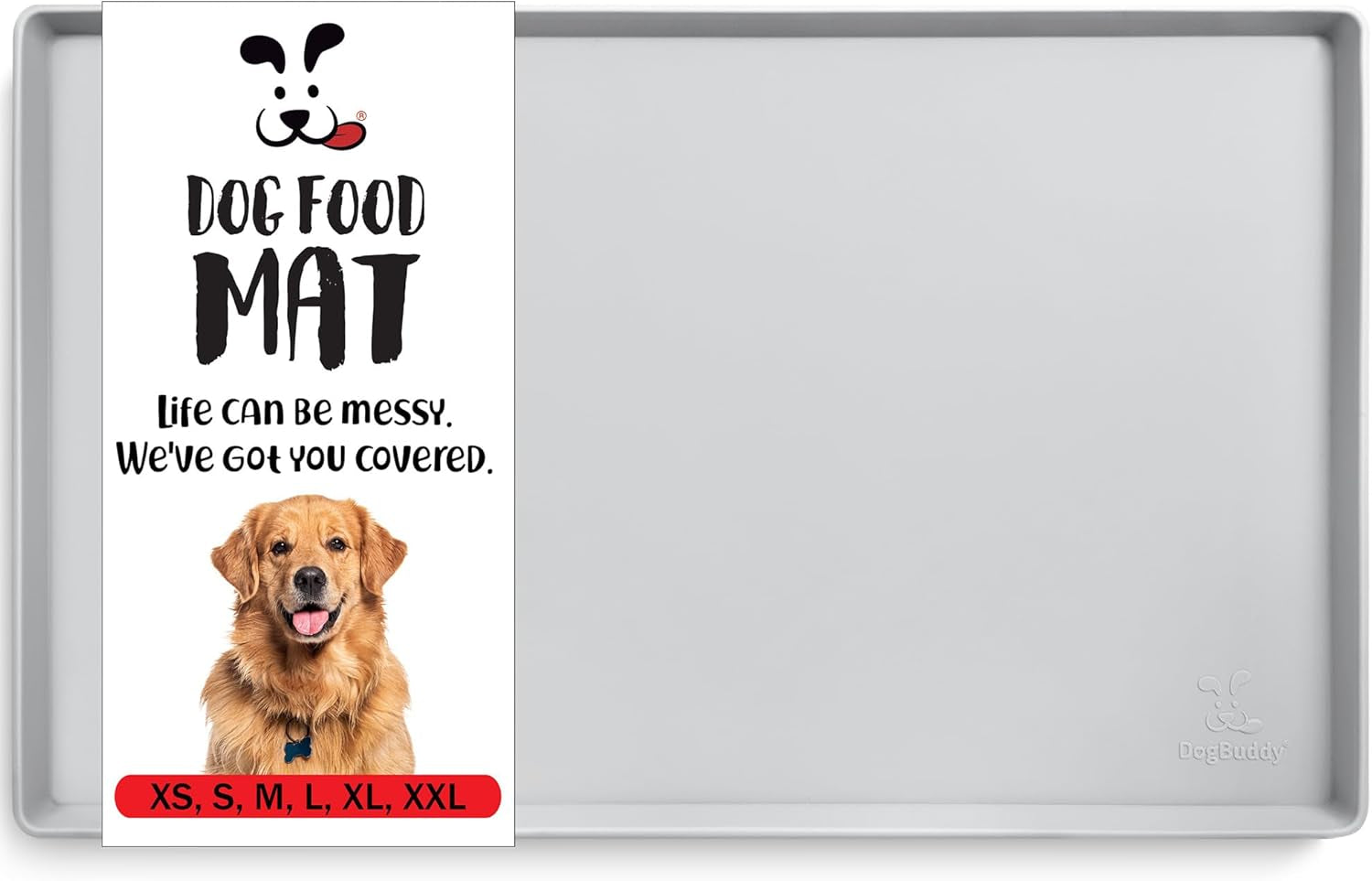 Dog Food Mat – Waterproof Dog Bowl Mat for Food and Water, Silicone Pet Feeding Mats for Floors, Non-Slip Placemat with High Edges for Dogs Bowls, Puppy Essentials (Large: 24