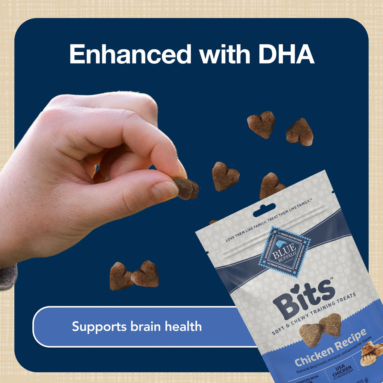 Bits Soft Dog Treats for Training, Enhanced with DHA, 11-Oz. Bag - American Bark Bliss