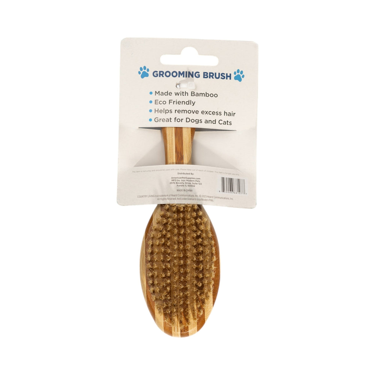 Country Living Dual-Sided Natural Wood Dog Brush