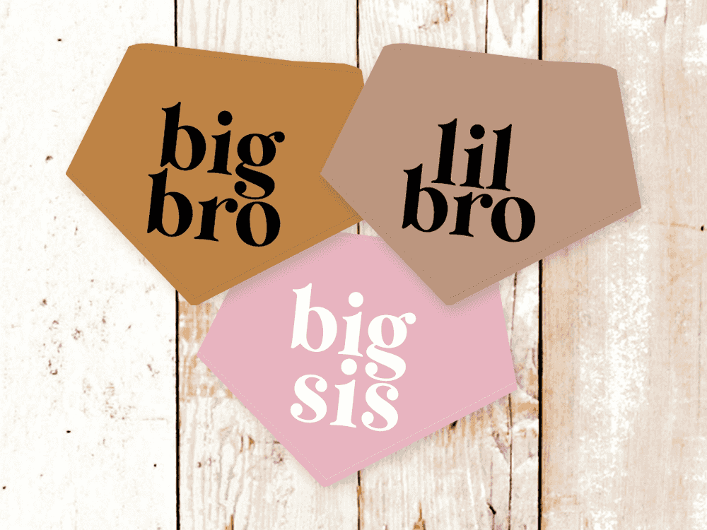 "Lil/Big Bro (or Sis)" Dog Bandana - American Bark Bliss