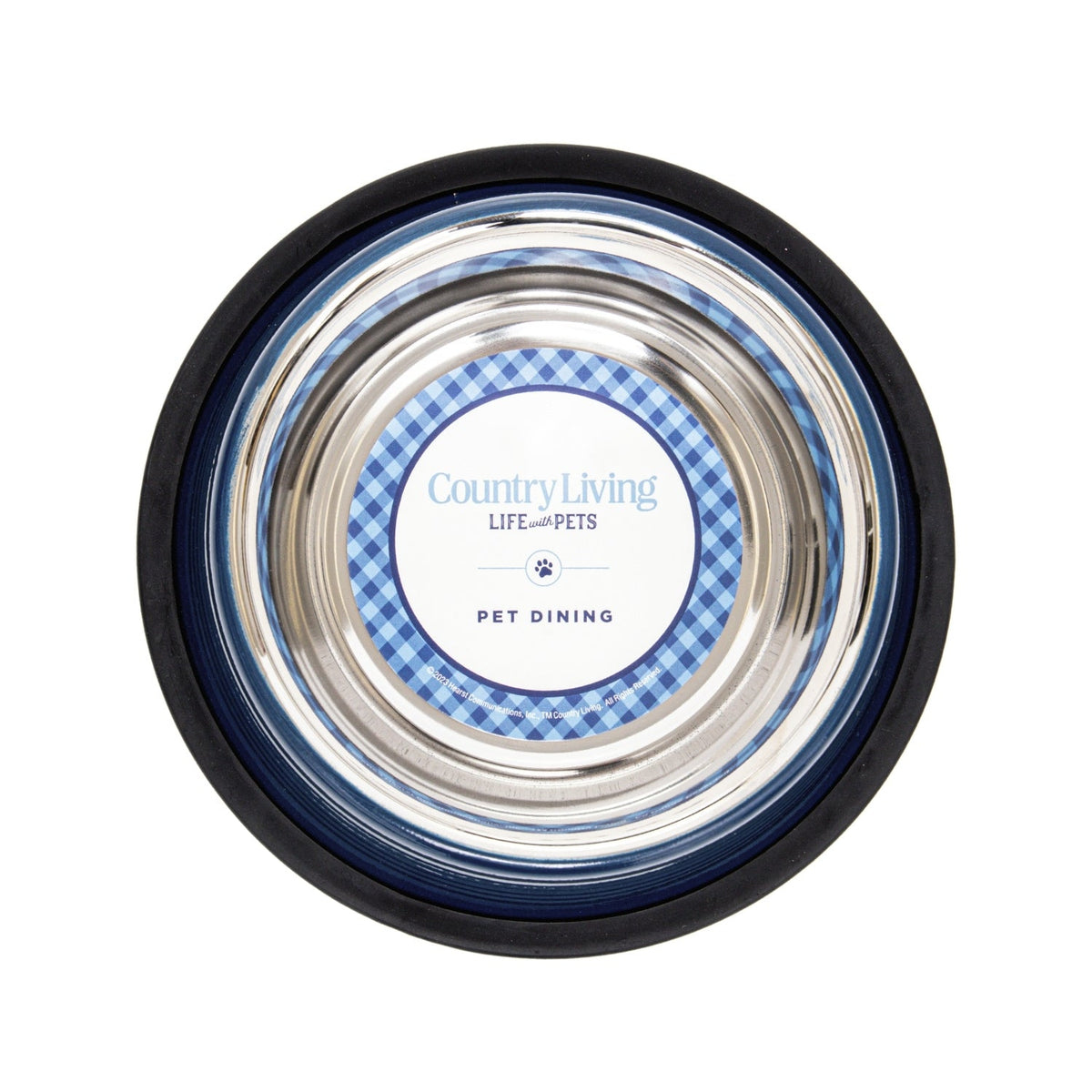 Country Living Ribbed Stainless Steel Dog Bowls, Non-Slip, Set of 2 – Poseidon Blue