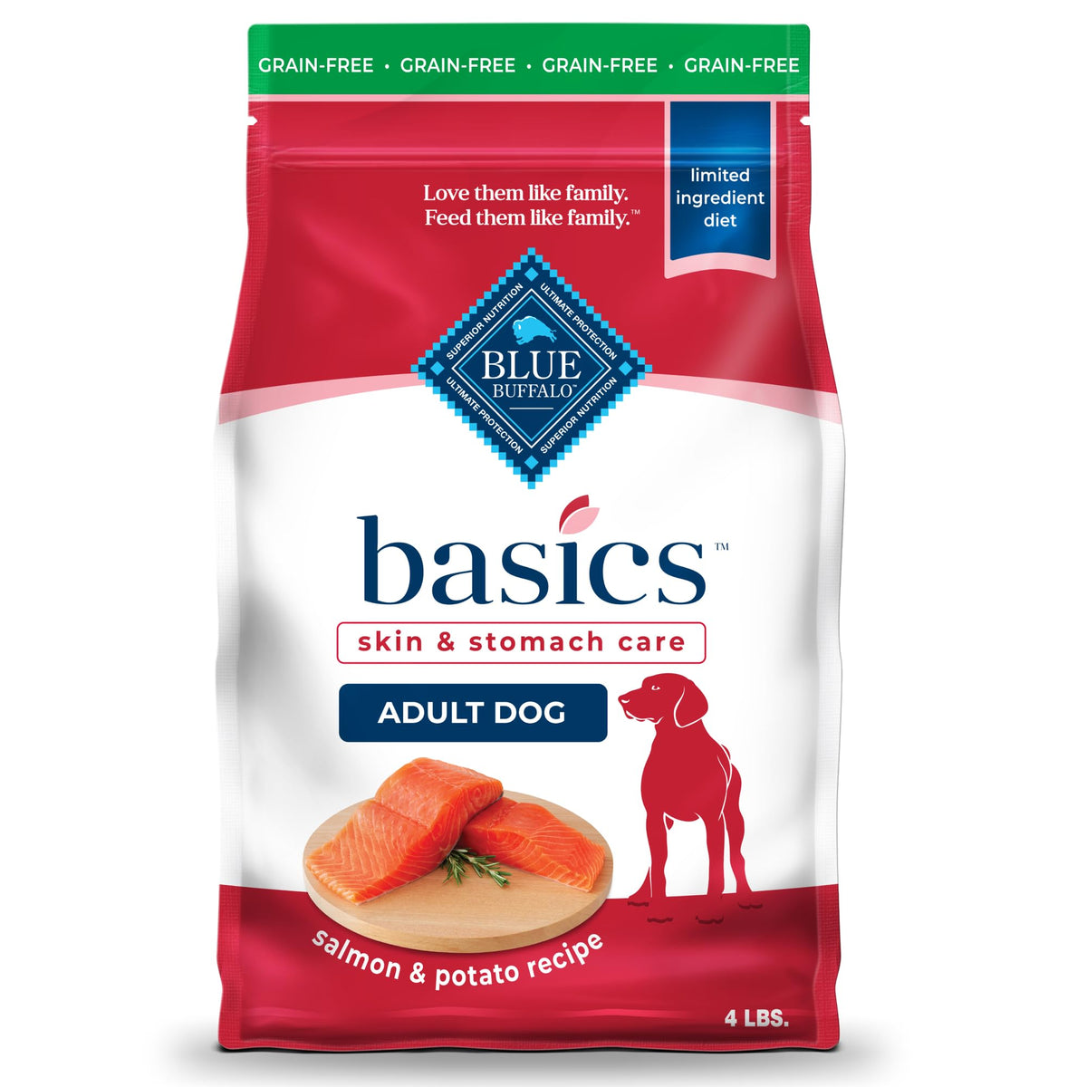 Blue Buffalo Basics Adult Grain-Free Salmon & Potato, Limited Ingredient Diet Dry Dog Food - American Bark Bliss