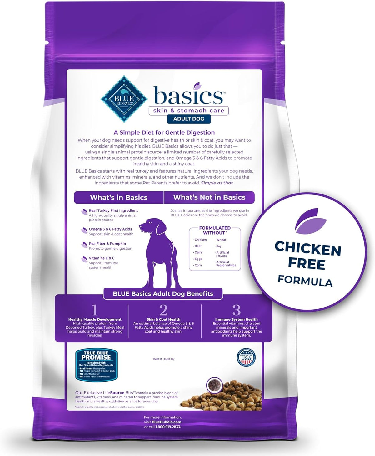 Blue Buffalo Basics Adult Grain-Free Turkey & Potato, Limited Ingredient Dry Dog Food - American Bark Bliss