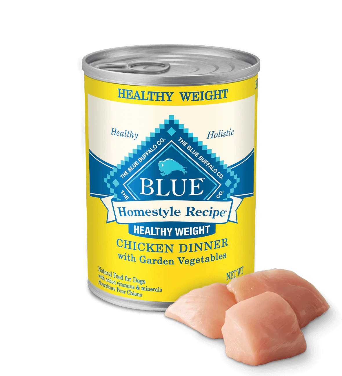 Blue Buffalo Adult Homestyle Healthy Weight Chicken with Garden Vegetables Wet Dog Cans (12.5oz) - American Bark Bliss