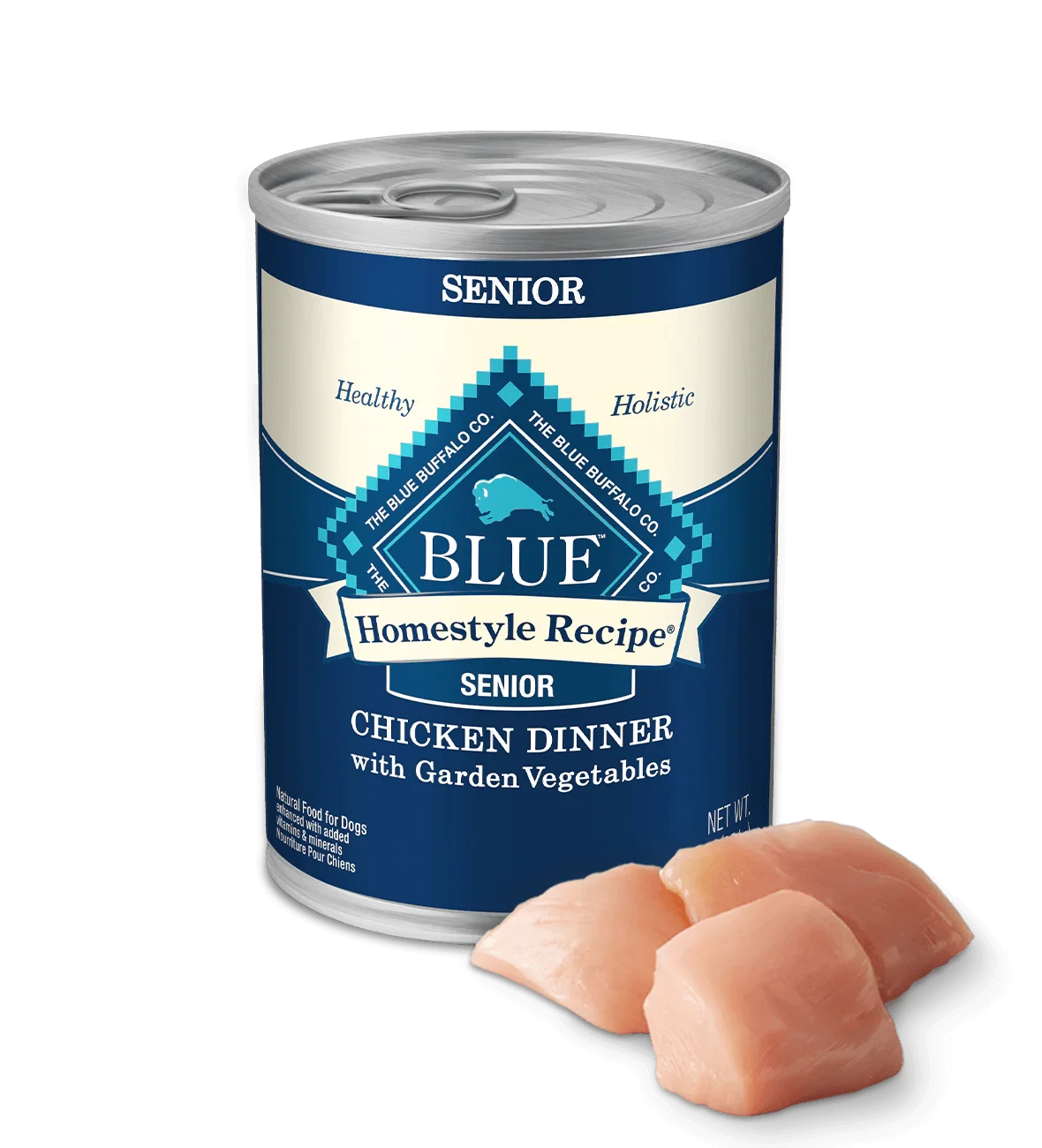 Blue Buffalo Senior Homestyle Chicken with Garden Vegetables Wet Dog Cans (12.5oz) - American Bark Bliss