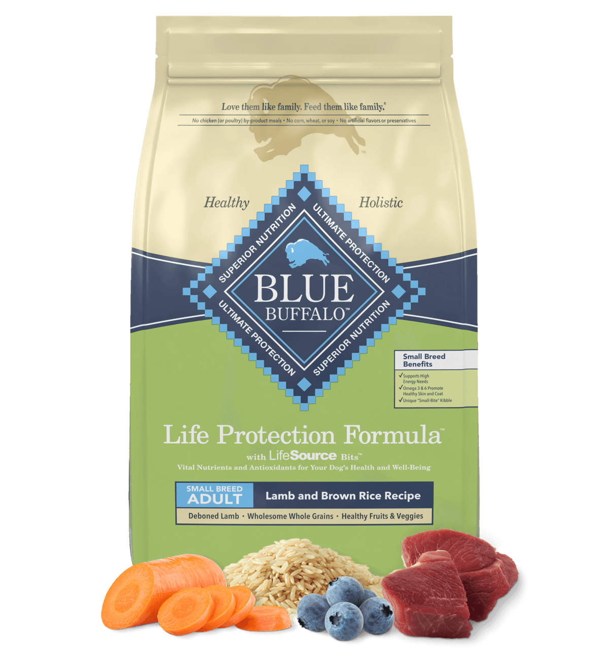 Blue Buffalo Life Protection Formula Adult Small Breed Lamb and Brown Rice Dry Dog Food - American Bark Bliss