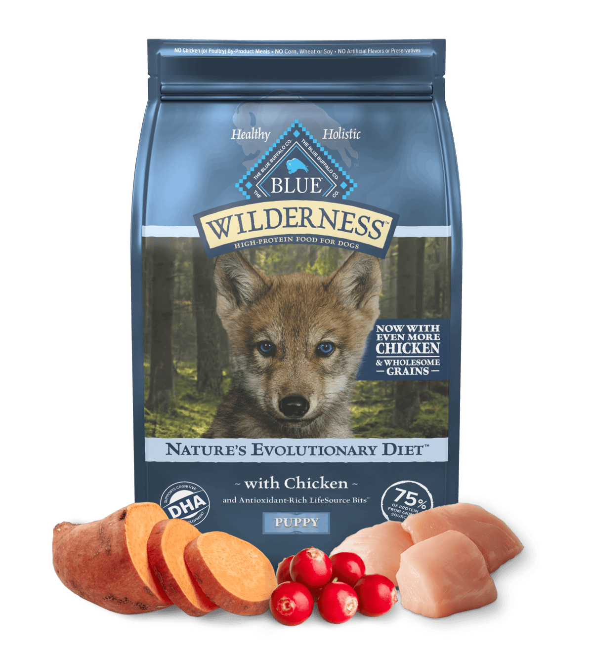 Blue Buffalo Wilderness Puppy Chicken with Wholesome Grains Dry Dog Food - American Bark Bliss