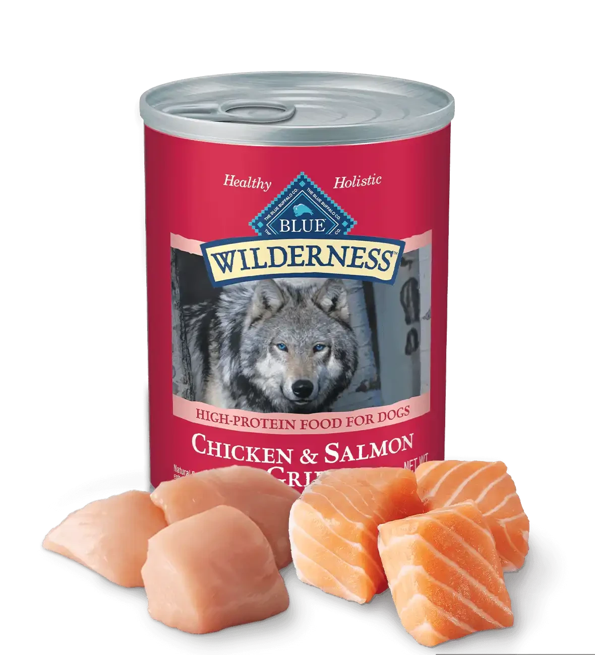 Blue Buffalo Wilderness Adult Grain-Free Salmon & Chicken Wet Dog Can (12.5oz) - American Bark Bliss