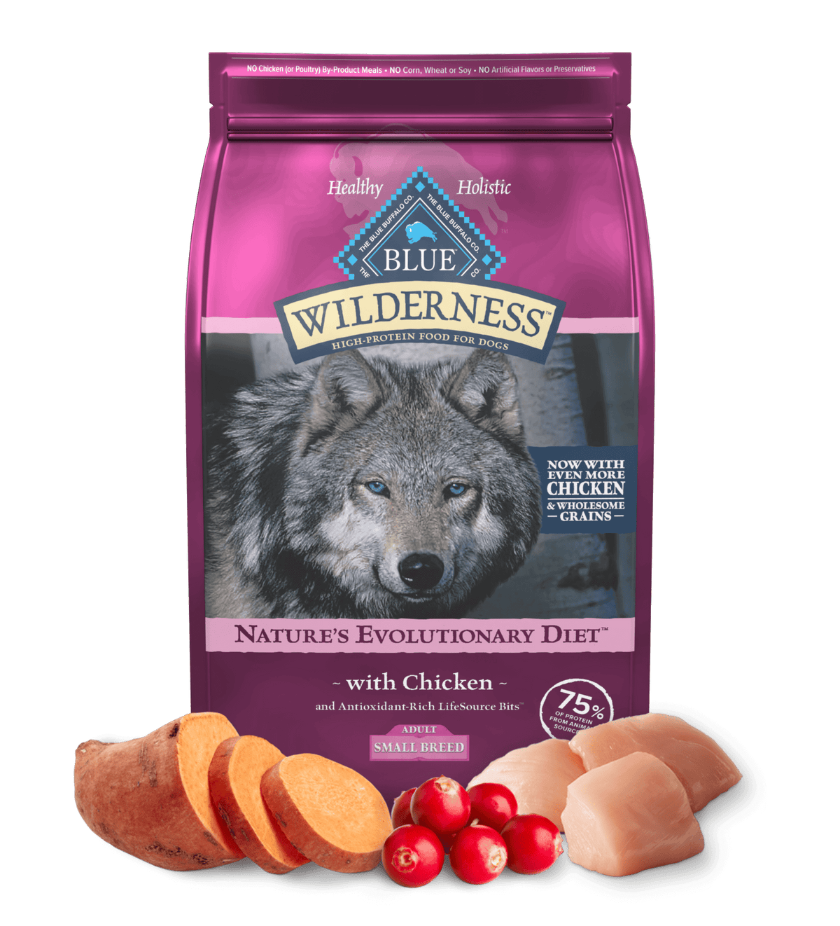 Blue Buffalo Wilderness Adult Small Breed Chicken with Wholesome Grains Dry Dog Food - American Bark Bliss