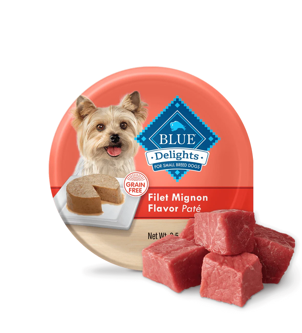 Blue Buffalo Delights Small Breed Adult Dog Filet Mignon Pate Wet Dog Food (3.5oz) - American Bark Bliss