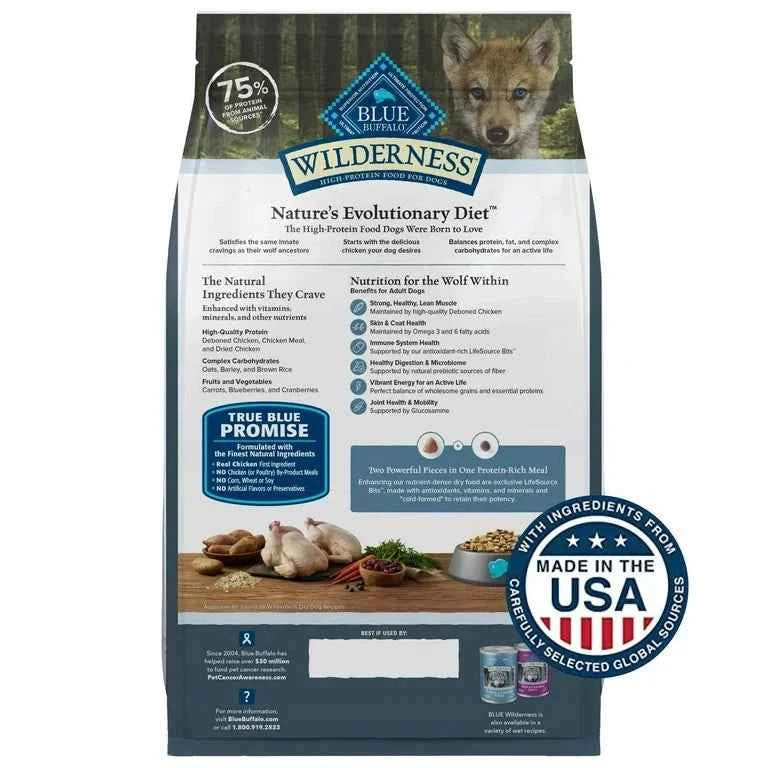 Blue Buffalo Wilderness Puppy Chicken with Wholesome Grains Dry Dog Food - American Bark Bliss