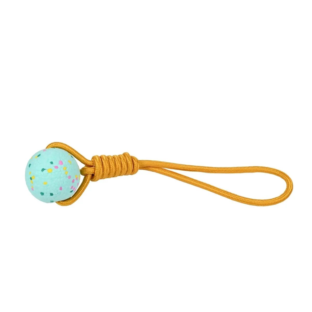 Dog Rope Toy Foam Ball - Body Glove Tough Tug Toy - American Bark Bliss