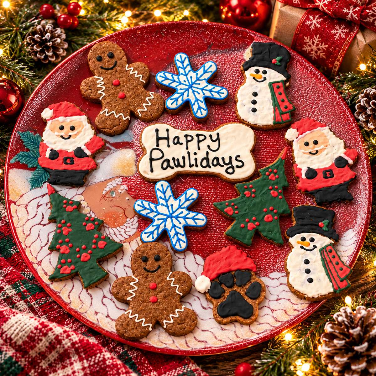 Whimiscal Organic Happy Pawlidays Christmas Dog Cookie Box