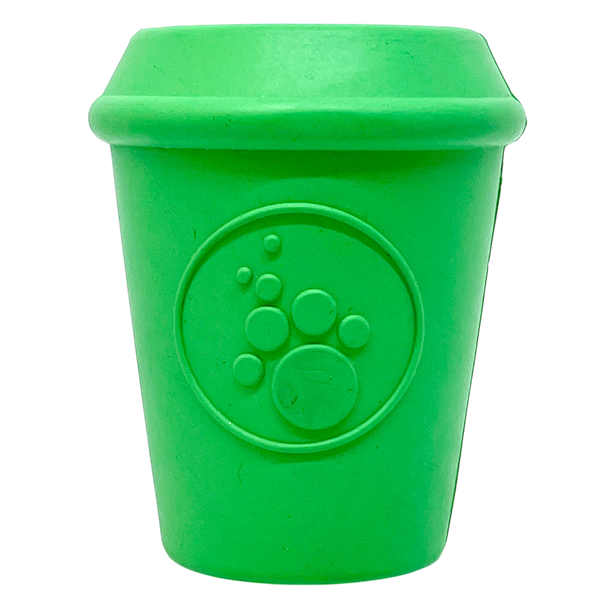 Coffee Cup eDispener Durable Rubber Chew Toy and Treat Dispenser - American Bark Bliss