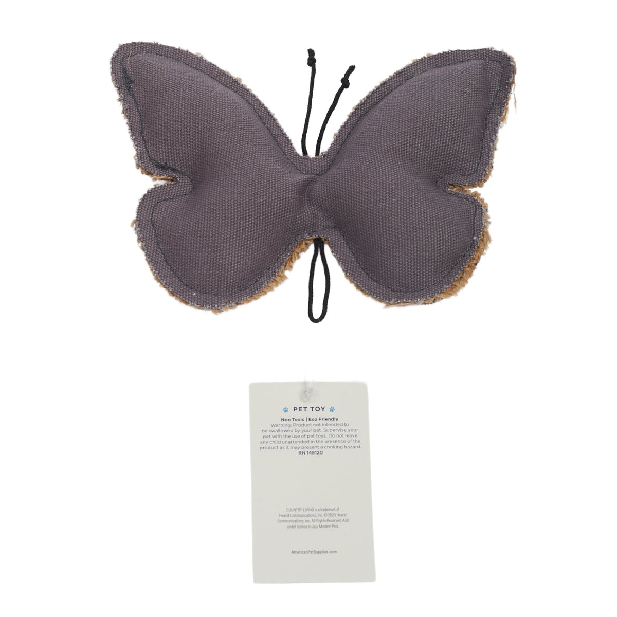 Butterfly-Shaped Canvas & Jute Dog Chew Toy