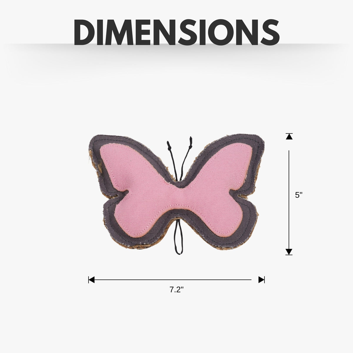 Butterfly-Shaped Canvas & Jute Dog Chew Toy