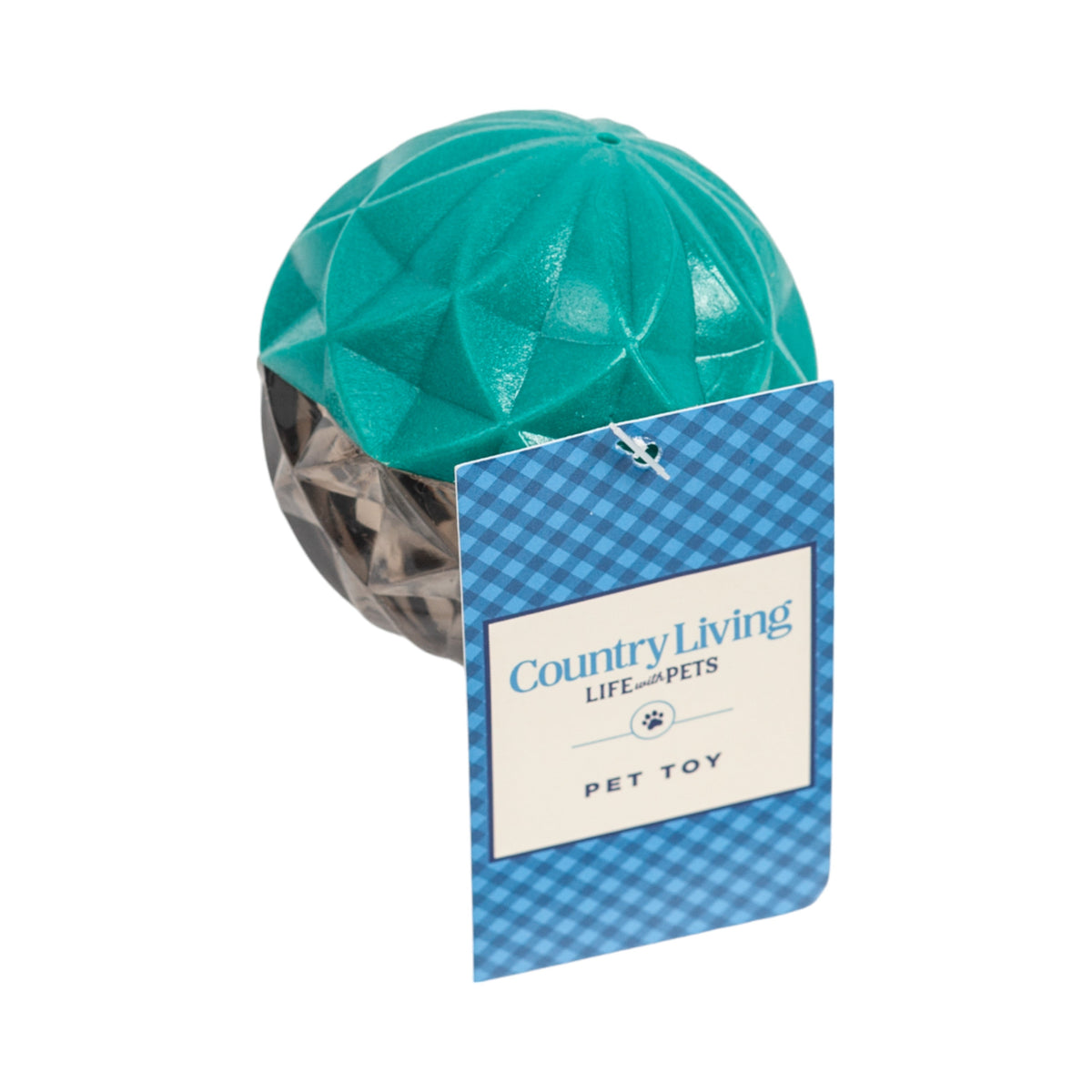 Country Living Geometric Textured TPR Ball Dog Toy, 3.6 in