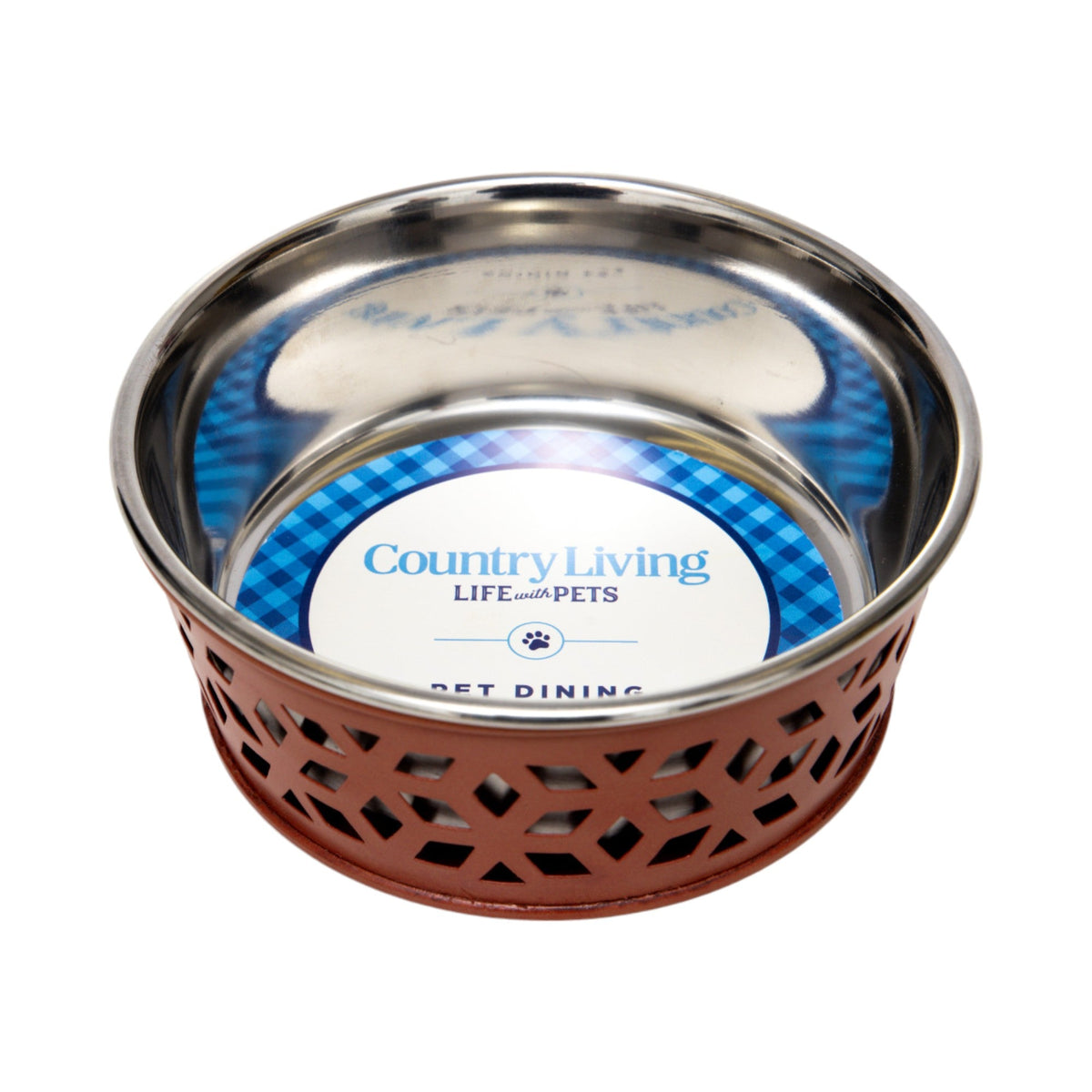 Country Living Farmhouse Stainless Steel Dog Bowls, Set of 2, Small & Medium Dogs